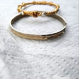☀Vintage Diamond Cut Gold Plated Bracelet